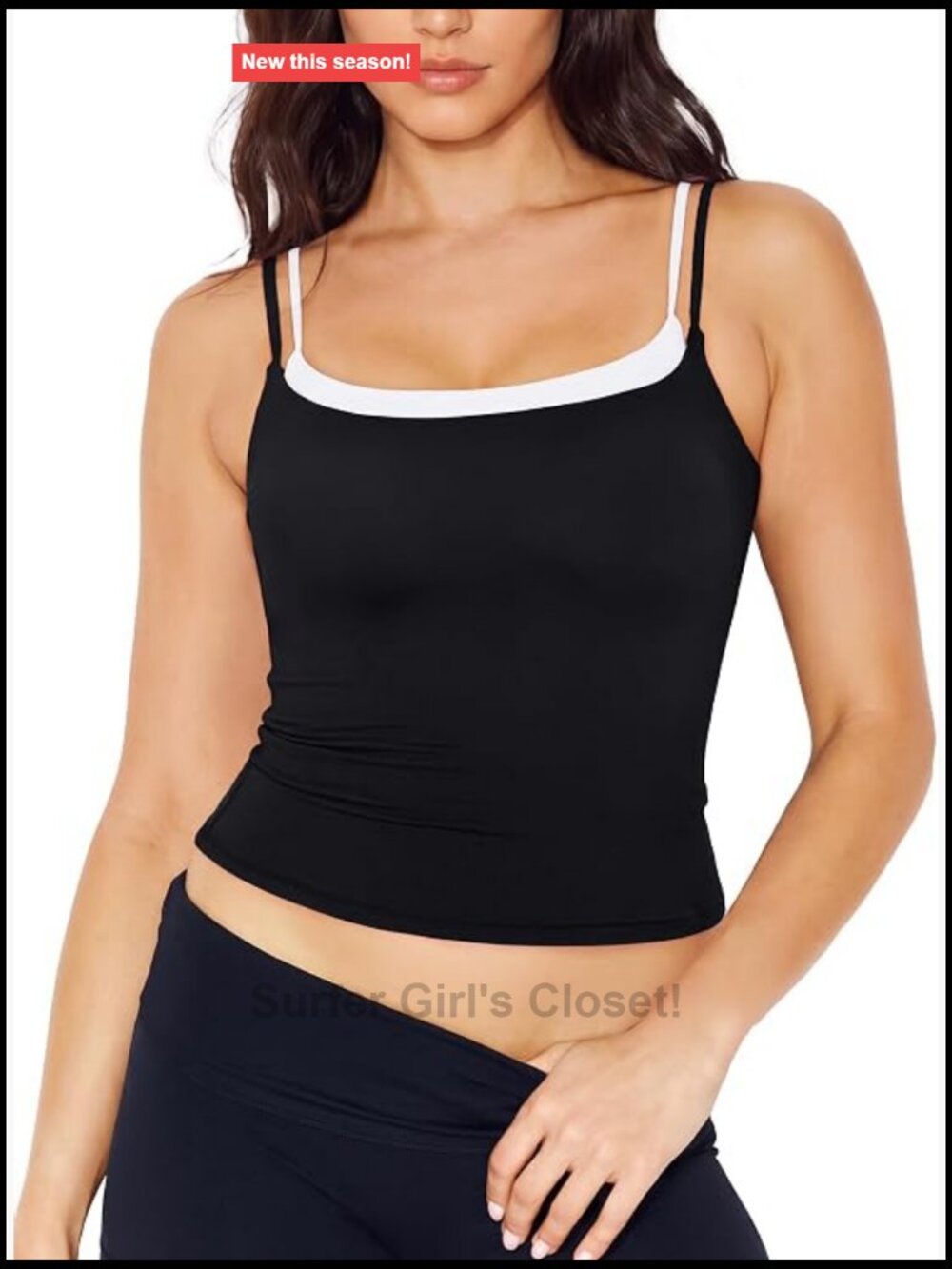 Double Layered Square Neck Camisole Tank Top Sleeveless Buttery Soft Y2K Going